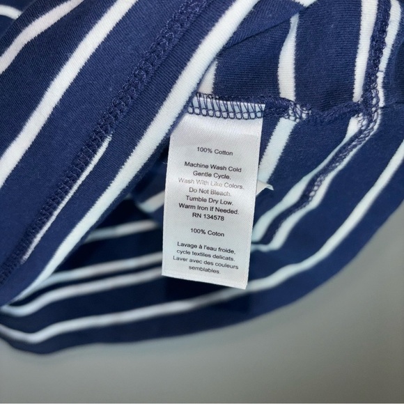 Vineyard Vines Navy White Stripe Cotton Nautical Dress Size Large - Picture 9 of 11